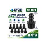 EFOR Sulama Damla Sulama 16x3/4 Erkek Adaptör 10 Adet