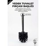 Eforeca Yedek Tuvalet Fırçası Başlığı (Fırçası) - Metal Sap Uyumlu Vidalı Uzun Gövdeli Yedek Uç