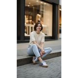 Eforia Rachel 26Y055 Gümüş Mavi Hakiki Deri Tam Ortopedik Kadın Casual Günlük Ayakkabı
