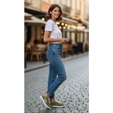 Eforia Rachel R26Y055 Haki Hakiki Deri Tam Ortopedik Sneaker Günlük Kadın Spor Ayakkabı