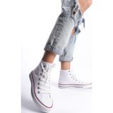 Eformoda Beyaz Kadın Uzun Keten Spor Ayakkabı Günlük Sneakers Cnv6 37