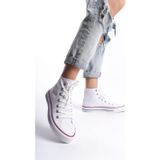 Eformoda Beyaz Kadın Uzun Keten Spor Ayakkabı Günlük Sneakers Cnv6 40