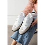 Eformoda Beyaz Unisex Kadın Erkek Şeritli Rahat Taban Günlük Sneaker Spor Ayakkabı SM03