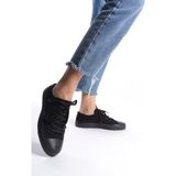 Eformoda Siyah Kadın Kısa Keten Spor Ayakkabı Günlük Sneakers Cnv7