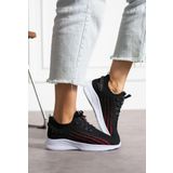 Eformoda Siyah Kırmızı Unisex Yıkanabilir Rahat Hava Alabilen Kokusuz Triko Spor Ayakkabı Sneaker 015 36