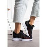 Eformoda Siyah Kırmızı Unisex Yıkanabilir Rahat Hava Alabilen Kokusuz Triko Spor Ayakkabı Sneaker 015 42