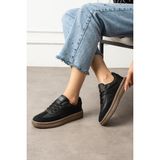 Eformoda Siyah Unisex Kadın Günlük Kullanıma Uygun Sneaker Yumuşak Tabanlı Spor Ayakkabı 501A