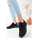 Eformoda Siyah Unisex Triko Sneaker Rahat Hava Alabilen Kokusuz Spor Ayakkabı 4555 38