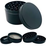 EFOTECH GRINDER Parçalayıcı Metal baharat öğütücü herb spice 4 katmanlı 40MM / 50MM / 63MM (SIYAH, 63MM), ETG-40M-SYH
