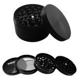 EFOTECH GRINDER Parçalayıcı Metal baharat öğütücü herb spice 4 katmanlı 40MM / 50MM / 63MM (SIYAH, 75MM)