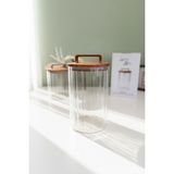 Efsane Avora Akasya Kapaklı Yuvarlak Cam Kavanoz (2400 ml 13 x 20 Cm) - Kahverengi