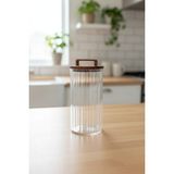 Efsane Avora Akasya Kapaklı Yuvarlak Cam Kavanoz (3000 ml 13 x 25 Cm) - Kahverengi