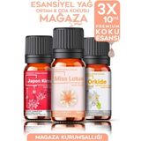 Efsane Çiçekler Oda Kokusu %100 Saf & Doğal 3'lü Set 3X10ML Aromatik Esansiyel Uçucu Yağlar - 3 adet