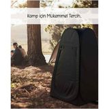 Efsane Kamp Büyük Duş WC Soyunma Çadırı 150X150X190CM Siyah 2 Kişilik Otomatik Kurulum Özellikli