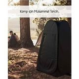 Efsane Kamp Duş Wc Soyunma Çadırı - Otomatik - 120x120x190cm - Çok Renkli Siyah