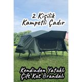 EFSANE KAMP - Portatif Kampetli Fonksiyonel Çadır 2 Kişilik - Asker Yeşili