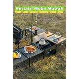 EFSANE KAMP - Süper Fonksiyonel Taşınabilir Mobil Mutfak Mangal, Ocak, Masa, Lavabo, Askı, Dolap