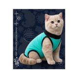 EFSANE PET Ameliyat Sonrası Koruyucu Kedi Köpek Tulumu, Kolsuz, Sırttan Cırtlı, Enjeksiyon Bölümlü Giysi
