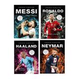 Efsane Yayınları Parodi Sahanın Yıldızları MESSİ RONALDO HAALAND NEYMAR ( Futbolcu Kartı Poster HEDİYELİ ) 4 KİTAP