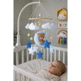 EFSBABY Kahverengi Ayıcık Erkek Bebek Odası Beşik Dönencesi Montessori oyuncak dekorasyon