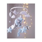 EFSBABY (Müziksiz)Bebek Beşik Dönencesi Keçeden Bebek Odası Beşik Süsü Ayıcıklı