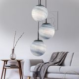 Efser 3Lu Yuvarlak Modern Oturma Odasi Salon Sarkit Avize