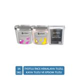Efsina 3'lü Paket 2 Kg İyotlu İnce Himalaya ve Kaya Tuzu Epsom Tuzu 1250 gr