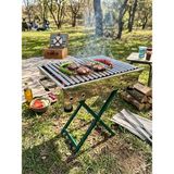 Efsoon Organics 70 cm Krom Sac Katlanır Ayaklı Yağdanlıklı Mangal