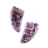Efsoon Organics Ametist Doğal Taş Gua Sha Yüz Masaj Taşı Kaz Ayağı - 2 Adet