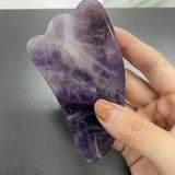 Efsoon Organics Doğal Taş Roller Ametist Gua Sha Kaz Ayaklı Masaj Aleti - Mor