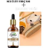 Efsoon Organics Kuru Fırçalama Vücut Fırçası 2 Parça Doğal Selülit Giderici Bakım Seti
