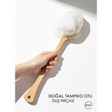 Efsoon Organics Sert Kıllı Vücut Fırçası 43 cm Doğal Kaktüs Oval Duş Fırçası Arındırıcı Etki Kadın ve Erkek