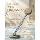 Efsoon Organics%100 At Kılı Saplı Selülit Fırçası, Masaj Fırçası, Ayak ve Vücut Fırçası, Ahşap Gövde, 43 cm