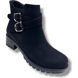 Efsun 2160-26 Yağlı Deri Trend Fashion Fermuarlı Kadın Bot - Siyah