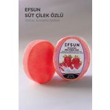 Efsun Doğal Süngerli Süt Çilek Özlü Sabun, Süt Çilek Sabunu, Süngerli Banyo Sabunu 135 Gr.