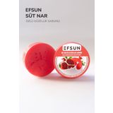Efsun Doğal Süt Nar Özlü Güzellik Sabunu, Sütlü Narlı Yuvarlak Katı Sabun 135 Gr.