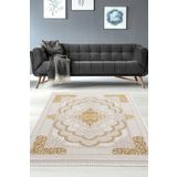 Efsun Krem Gold Modern Salon ve Oturma Odası Halısı