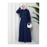 EFSUN MODA CEKET ELBİSE İKİLİ KOT TAKIM TESETTÜR İKİ PARŞA SİYAH
