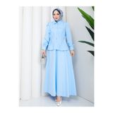EFSUN MODA İNCİ DETAYLI ZARİF PİLİSELİ ETEKLI TESETTÜR TAKIM