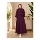 EFSUN MODA KADIN DANTEL DETAYLİ İKİLİ TESETTÜR TAKIM