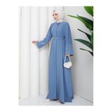 EFSUN MODA KOLU TAŞLİ ABAYA TESETTÜR GIYIM KADIN FERACE ELBISE