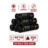 EFTAPLAST 80*110 Siyah Çöp Poşeti 300 gr (20 RULO-200 ADET Jumbo boy)