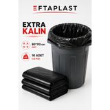 EFTAPLAST 80*110 SİYAH ÇÖP POŞETİ (EXTRA KALIN - 10 ADET )