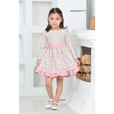 Eftelya Kız Çocuk Fırfırlı ve Fiyonklu Elbise 12173 - Pembe - 4 - 5 Yaş