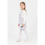 Eftelya Kız Çocuk Salopet 2'li Elbise (Salopet Elbise+Bady BLUZ)12182 - Lila - 2 - 3 Yaş