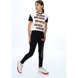 Eftelya Kız Çocuk Taytlı-Crop-Bloklu-Alt-Üst Takım 9-14 Yaş 8006 - Beyaz - 11 - 12 Yaş