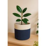 Efuliz Home Jüt-Hasır Çok Amaçlı-Dekoratif-Organizer Saksı Sepeti, Bahçe Düzenleyici Sepet. (En:25-Boy:25 cm)