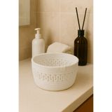 Efuliz Home Jüt Hasır Desenli Yuvarlak Sepet,Düzenleyici-Organizer-Banyo-Saklama Sepeti,Ekmek-Çeyizlk Sepet