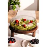 EG75 Diamond Desenli Büyük Boy(24cm) El Yapımı Cam Salata ve Meze Kasesi