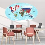Ega Bayraklı Dünya Haritası Çocuk Odası Sticker (90X52)